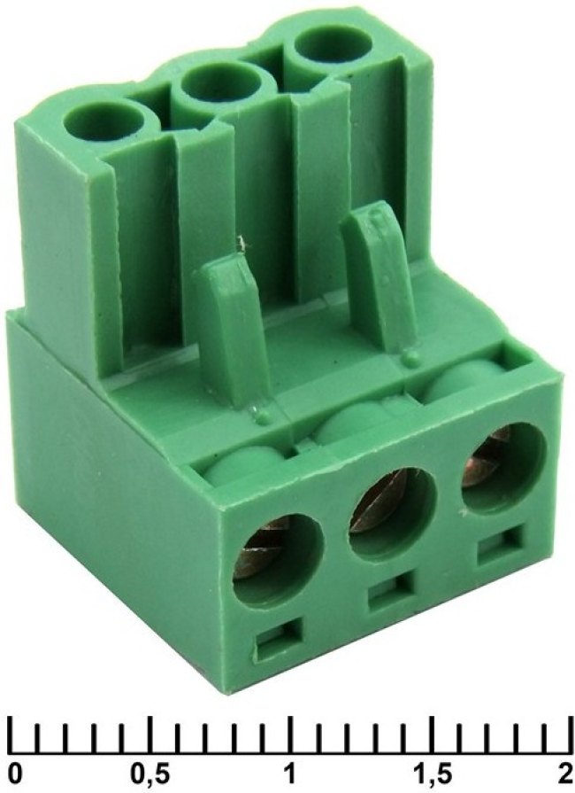 XY2500F-A-03P (2EDGK-03P) 5mm, Клеммник разъемный винтовой прямой, розетка (F) SZC XY2500F-A-03P, 3 контакта с шагом 5,0 мм, 12 А, 28-12 AWG