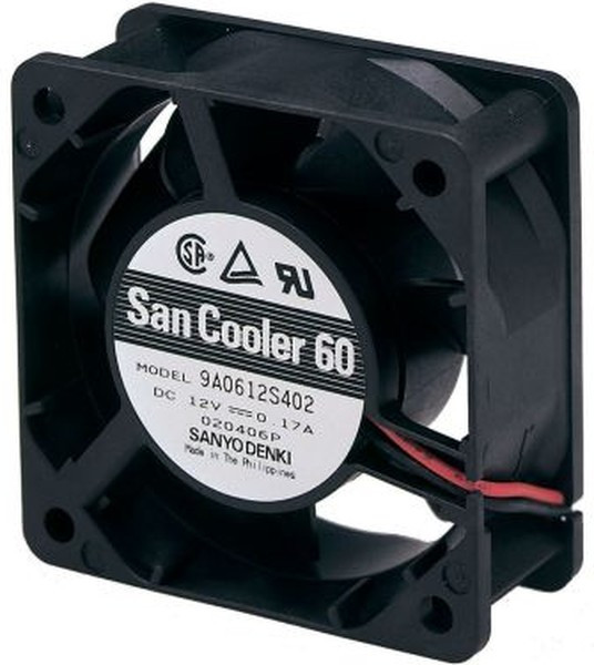 9A0612G402, 9A Series Axial Fan, 12 V dc, DC Operation, 27.6cfm, 2.88W, 240mA Max, 60 x 60 x 25mm