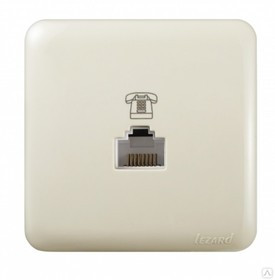 Розетка Lezard, VIOLA, телефонная, евро, кремовый, 751-0300-137