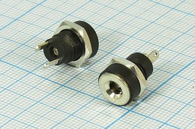 Разъем питания DC розетка , 1.3D3.5, 2C, на блок М8, DJK-32D