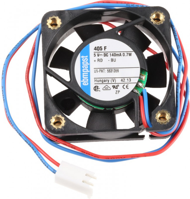 405F-RS0, 400 F Series Axial Fan, 5 V dc, DC Operation, 8m³/h, 700mW, 40 x 40 x 10mm 405F-RS0, 400 F Series Axial Fan, 5 V dc, DC Operation, 8m³/h, 700mW, 40 x 40 x 10mm