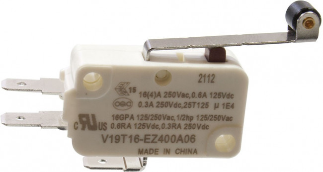 V19T16-EZ400A06, Микропереключатель, Стандартный, Длинный Роликовый Рычаг, SPDT, Быстрое Соединение, 16 А