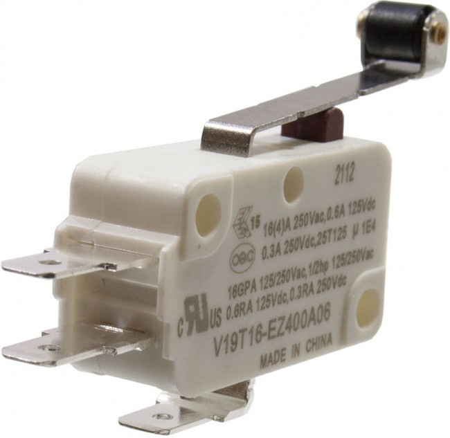 V19T16-EZ400A06, Микропереключатель, Стандартный, Длинный Роликовый Рычаг, SPDT, Быстрое Соединение, 16 А