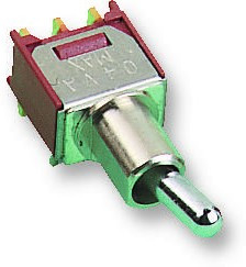 T101MH9ABE, Рычажный переключатель, Вкл.-Никакой-Вкл., SPDT, Без Подсветки, Серия T, Сквозное Отверстие