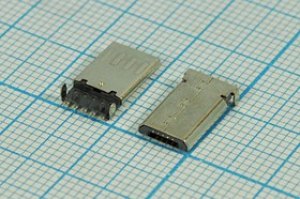Разъем microUSB вилка, тип B, контакты 5C2HP, на плату, угловой, microUSB B-5PSMD1 Разъем microUSB вилка, тип B, контакты 5C2HP, на плату, угловой, microUSB B-5PSMD1