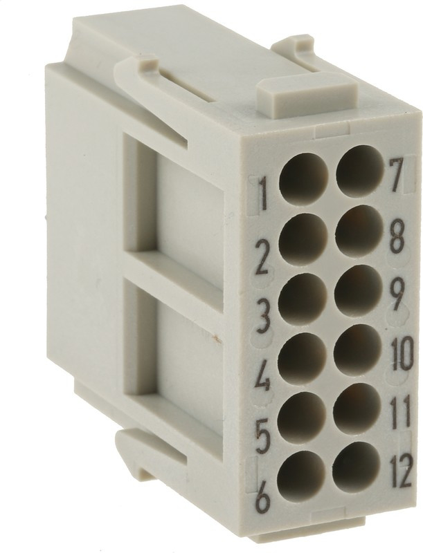 09140123001, Heavy Duty Power Connectors 12P MALE MODULE HAN MODULAR DD