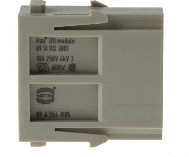 09140123001, Heavy Duty Power Connectors 12P MALE MODULE HAN MODULAR DD