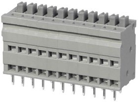 TBL009V-254-11GY-2GY, Fixed Terminal Blocks Terminal block, screwless, 2.54, Vertical, 11, Gray w Gray Button