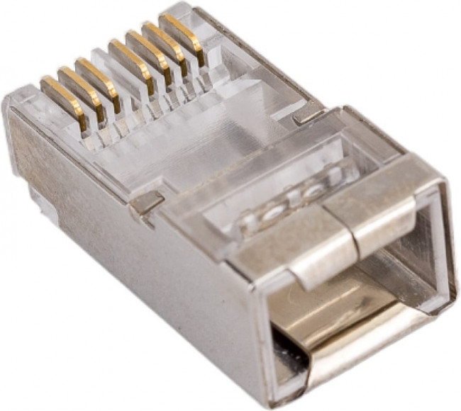 Экранированный коннектор RJ-45 быстрой установки под витую пару, категория 6, для многожильного кабеля 100 шт 8P8C-SH-C6-FC
