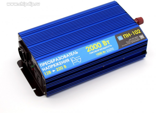Преобразов. напряжения Вымпел ПН-102 (12-220В, чистый синус, 2000 Вт) Преобразов. напряжения Вымпел ПН-102 (12-220В, чистый синус, 2000 Вт)