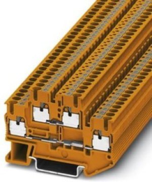 3210568, PTTB 2.5 OG Series Orange Double Level Terminal Block, 0.14 4mm², Push In Termination