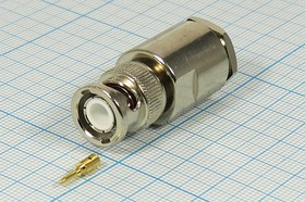 Высокочастотный штекер BNC прижимной, удлинённый под кабель RG6; №1898 шт BNC\RG6\\\40мм