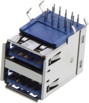 GSB3112311HR, STACKED USB CONN, 3.0 TYPE A, R/A, 18POS