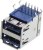 GSB3112311HR, STACKED USB CONN, 3.0 TYPE A, R/A, 18POS