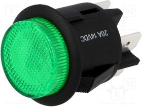 R13541BL01BGN2, Переключатель: кнопочный, Пол: 2, DPST-NO, 20A/12ВDC, OFF-ON, 1,5кВ