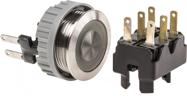 1241.6934.1121000, Переключатель: антивандальный, Пол: 2, DPDT, 3A/250ВAC, IP67, d22мм