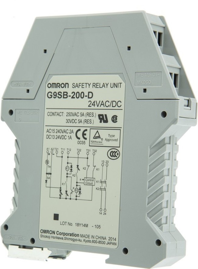 G9SB-200-D, Safety Relays 24AC/DC DPST-NO MAIN MANUAL RESET
