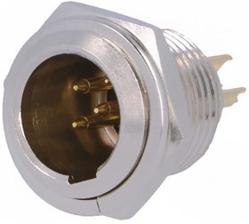 MXLR-5W-C, Гнездо, XLR mini, "папа", PIN: 5, пайка, d11мм