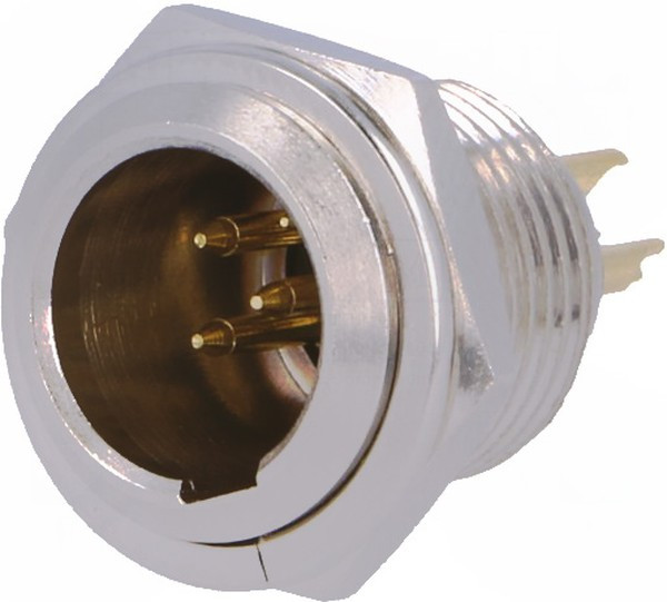 MXLR-5W-C, Гнездо, XLR mini, "папа", PIN: 5, пайка, d11мм