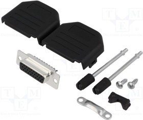 DPPK15-BK-HDS-K, Разъем D-Sub HD; PIN: 26; вилка; "мама"; пайка; на провод