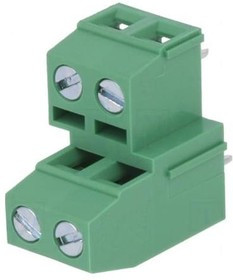 DG127A-5.08- 04P-14-00A(H), Зажимная рейка для печатных плат, угловой 90°, 5,08мм, на PCB