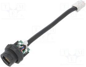 RCP-5SPFFP-TCM7B10, Кабель / адаптер, 0,1м, PIN: 8, Кат: 5e, пластик, Конф: 8p8c, IP67