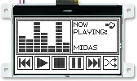 MCCOG128064C6W-FPTLW, Графический ЖК-дисплей, 128 x 64, Черный на Белом, 3В, Параллельный, Без Шрифта, Полупрозрачный