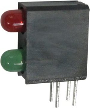 L-710A8MD/1I1GD, L-710A8MD/1I1GD, Green &amp; Red Right Angle PCB LED Indicator, 2 LEDs, Through Hole 2.5 V