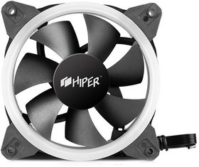 Single ring, RGB fan HIPER HCF1251-03, 120*120*25mm (38.5CFM, 1200RPM, 3+4PIN), вентилятор для корпу