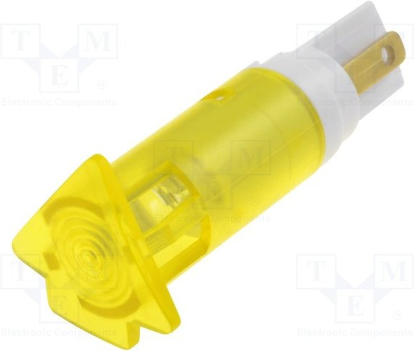 SKIH 10122, Индикат.лампа: LED, плоский, 12-14ВAC, Отв: d10,2мм, поликарбонат
