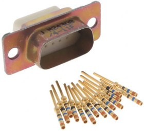 M24308/4-11F, M24308 15 Way Panel Mount D-sub Connector Plug, 2.29mm Pitch, with 4-40 Screw Locks