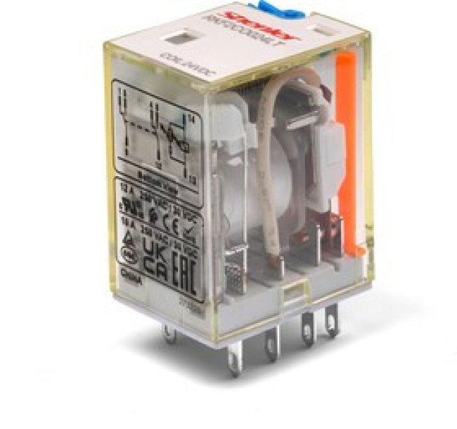 Реле RKF2CO024LTD1, 2CO, 12A(250VAC/30VDC), 24VDC, мех. индикация, тест-кнопка с блокировкой, диод +A1/-A2, LED Реле RKF2CO024LTD1, 2CO, 12A(250VAC/30VDC), 24VDC, мех. индикация, тест-кнопка с блокировкой, диод +A1/-A2, LED