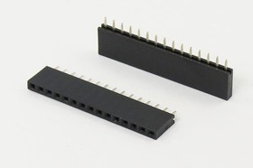 Разъем PBS-1x15 розетка, шаг P2.54, контакты 15P, h-8.4, монтаж на плату