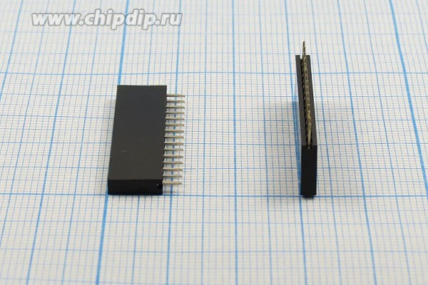 Разъем PBS-1x15 розетка, шаг P2.54, контакты 15P, h-8.4, монтаж на плату