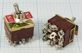 Тумблер на два положения 380В/10А; №10947 ПРыч\380В\10А\ ON-ON\d12,2\мет\ 9Cвинт\KN-302\