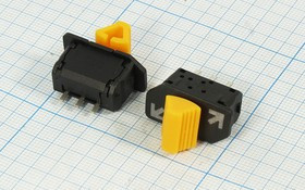 Рычажный переключатель (тумблер), 220В, 1.0А, переключение ON-OFF-ON, желтый, контакты 3C, SW-141