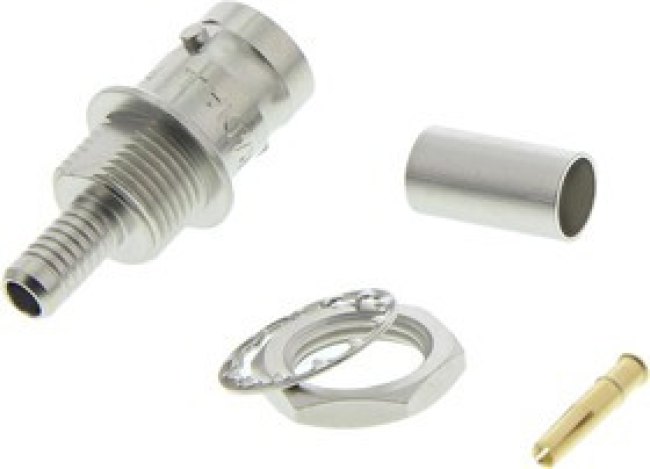 R141308000, jack Panel Mount BNC Connector, 50, Crimp Termination, Straight Body