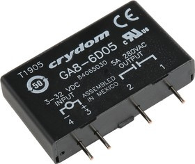 84065030, GA8 Series Solid State Relay, 5 A Load, PCB Mount, 280 V rms Load, 28 V dc Control