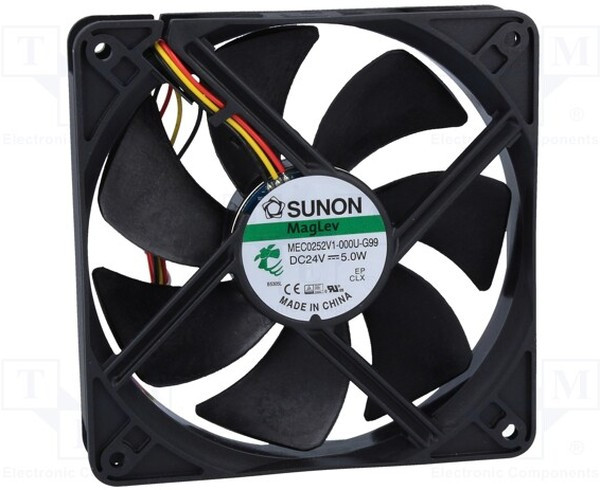 MEC0252V1-G99, Вентилятор осевой, 24В DC, 120x120x25мм, подшипник Vapo, 183,83куб.м/ч, 44,5дБА MEC0252V1-G99, Вентилятор осевой, 24В DC, 120x120x25мм, подшипник Vapo, 183,83куб.м/ч, 44,5дБА