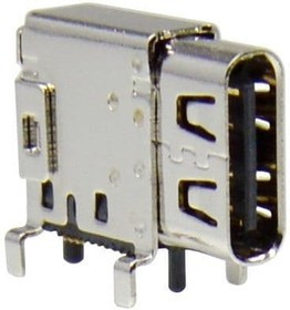 KUSBX-SL2-CS1N24-B-TR, USB Connectors Upright USB 3.2 Gen 2 TypeC 24 Pins