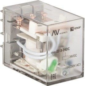 Промежуточное реле RPA 22/3 6A 24В DC AVERES (20 шт.) rpa-22-3-24DC