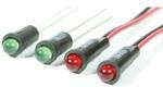558-1201-027F, LED Panel Mount Indicators Yellow Panel Mount 14in lead, PVC Free