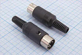 Штекер DIN, 5 контактов, на кабель; Q-1300 Z штек DIN\ 5P[45]\каб\пл хвост\\Q7Z-0251