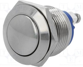 V19-10B-N, Переключатель антивандальный, 1, SPST-NO, 2A/36ВDC, IP65, 19мм