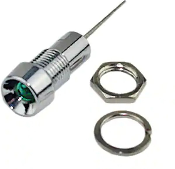 L65DG2L, LED Panel Mount Indicators PMI .33" LED Green 2V Wire