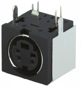 TM0508A/4, Гнездо, DIN mini, "мама", PIN: 4, экранированный, THT, на PCB, 100В
