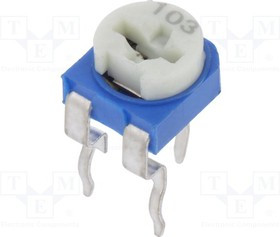 RKT6V-10K, Потенциометр: монтажный, однооборотный, горизонтальный, 10кОм