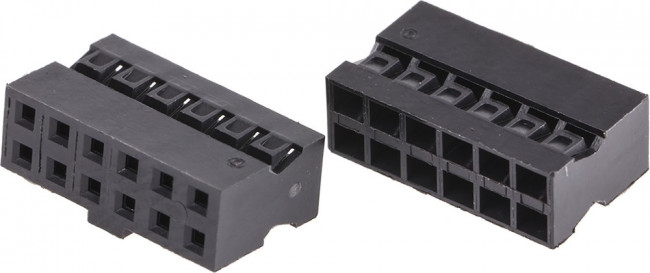 90311-012LF, Conn Housing RCP 12 POS 2mm Crimp ST Cable Mount Black Bag