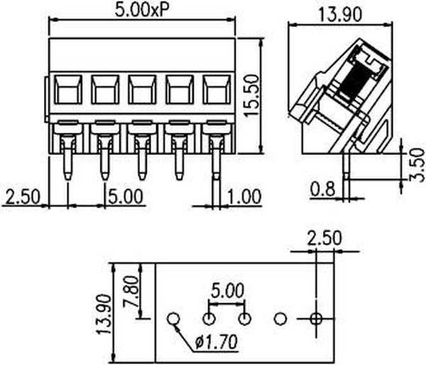 EK500A-02P (TB-03A), Клеммник