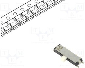CUS-13TB, Переключатель: движковый, Пол: 3, SP3T, 0,3A/4ВDC, ON-ON-ON